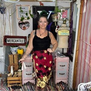 Vibrant Floral Maxi Skirt Size Small